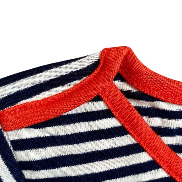 J.Crew NWT Striped Tee Red Trim Navy White Breton Cotton Blend Size Small - Picture 3 of 10